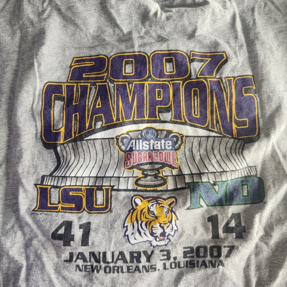 LSU Tigers 2007 Champions Allstate Sugar Bowl T-Shirt XL